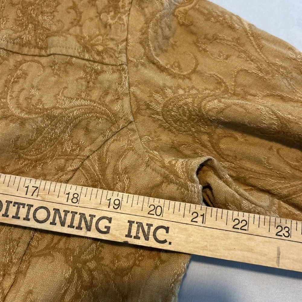 Cold Water Creek Women's M Cottage Cove Caramel Yellow Textured Button Up Jacket